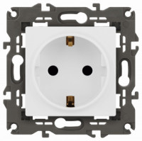 ЭРА Elegance мех. роз. СУ 1 мест. (земля,шторки)  16A 250В белый матовый 14-2102-01М 65804