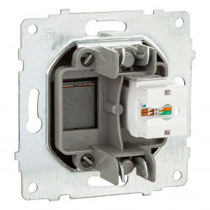 OVIVO мех. роз. СУ комп. 1 мест. (RJ45 CAT6) серебро (ко всем рамкам) 600-000310-229