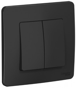 Systeme Electric BLANCA выкл. (перекл. проходной) СУ 2 кл. 10А антрацит (пл.осн.) BLNVS106606 (5!)
