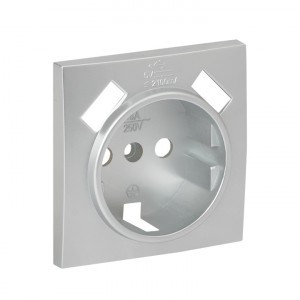 EKF Валенсия лиц. панель роз. 1 мест. с/з 16А сталь шторки с 2 USB 2,1А Al/Cu (корпус PC) ESR16-L-02