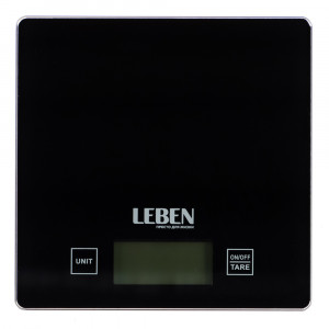LEBEN Весы кухонные электронные, стекл.платформа, макс.нагр. 5кг (точн.измер. 1гр)