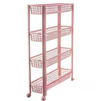 Полка узкая на колесах (4 секции) чайная роза М2719 (3)