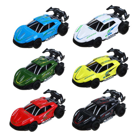 ИГРОЛЕНД Машинка "Супергонки", инерция, АБС, PP, 13,2х7,3х6,6 см, 6 дизайнов