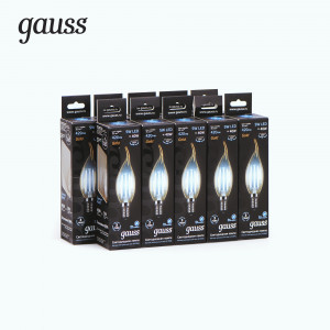 Gauss Filament Свеча на ветру E14 5W(420lm) 4100K 4K 130x37 нитевидная, золотая 104801805