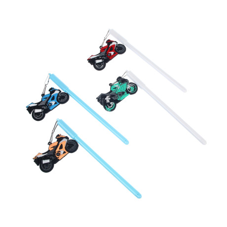 Ручка гелевая черная 0,5мм, с фигуркой "Мото", 4 вида