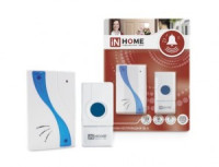 ASD/inHome ЗБ-8 звонок беспроводной цифр. 120м, 32 мелодии кодир. с кнопкой IP44 БЕЛО-ГОЛУБОЙ 3367