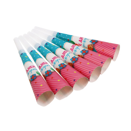 Набор праздничных гудков тм Fntastic, 6шт, 20,5х3,5см, бумага, пластик, 2 вида