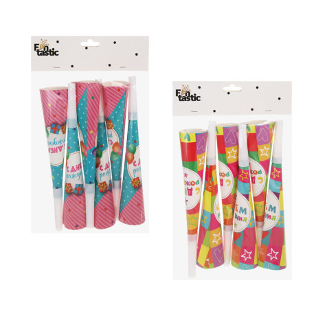 Набор праздничных гудков тм Fntastic, 6шт, 20,5х3,5см, бумага, пластик, 2 вида