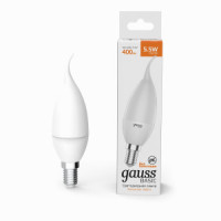 Gauss BASIC лампа Свеча на ветру C37 E14 5.5W(400lm) 3000K 2K матов., пластик 1034116
