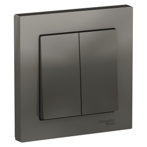 Systeme Electric AtlasDesign выкл. СУ 2 кл. сталь (пл.осн.) ATN000952 (5!)