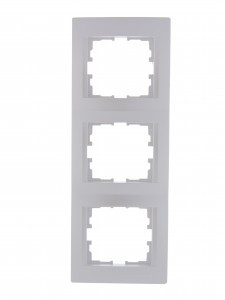 Lezard KARINA рамка 3 мест. (верт.) б/вст жемчужно-бел. перламутр (ABS) 707-3000-153