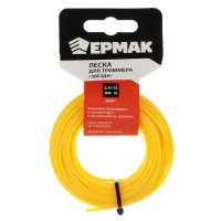 ЕРМАК Леска для триммера сечение &quot;звезда&quot; диаметр 2,4мм, длина 15м.(профи серия,нейлон 99%)