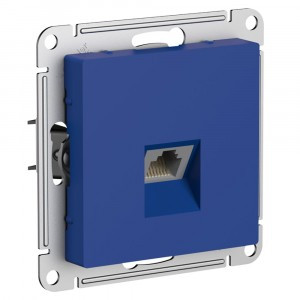 Systeme Electric AtlasDesign мех. роз. комп. СУ 1 мест. аквамарин(пл.осн, RJ45, кат 5Е)ATN001183(5!)