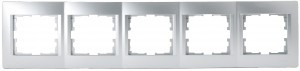 Lezard KARINA рамка 5 мест. (горизонт.) б/вст матов. серебро (ABS) 707-4300-150