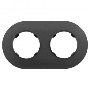 Bylectrica РЕТРО ПРОВАНС круг рамка 2 мест.,  (ЮЛИГ.735212.499 черный графит)