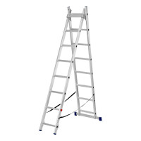 Лестница, 2 х 8 ступеней, алюминиевая, двухсекционная, Сибртех