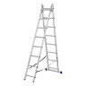 Лестница, 2 х 8 ступеней, алюминиевая, двухсекционная, Сибртех