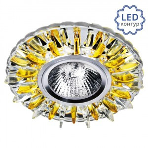 Lumin'arte св-к встр.  c LED подсв. 3W MR16 GU5.3 прозрачный/хром 31x120 желт PL14-DLL50GU5.3-3W
