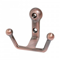 Крючок-вешалка мебельн 2-рожк StahlBuro 308 АС ст.медь Инд. уп. на подвесе(300,50)