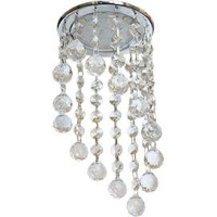 Ecola GX53 H4 св-к Круг с большими хрусталиками Подвес под скос прозрач/Хром 225x110 FA53RVECB (10!)