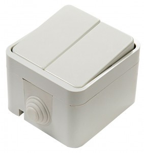 ASD/InHome AQUA выкл. ОУ 2 кл. 10А бел. (пласт. осн.,п/герм., IP44) 3200