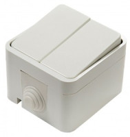 ASD/InHome AQUA выкл. ОУ 2 кл. 10А бел. (пласт. осн.,п/герм., IP44) 3200