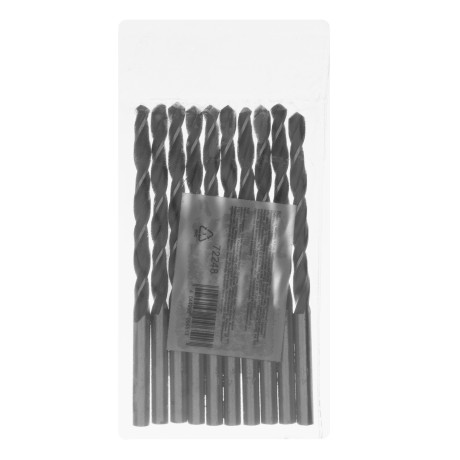 Сверло по металлу, 4.8 мм, быстрорежущая сталь, 10 шт, цилиндрический хвостовик Сибртех
