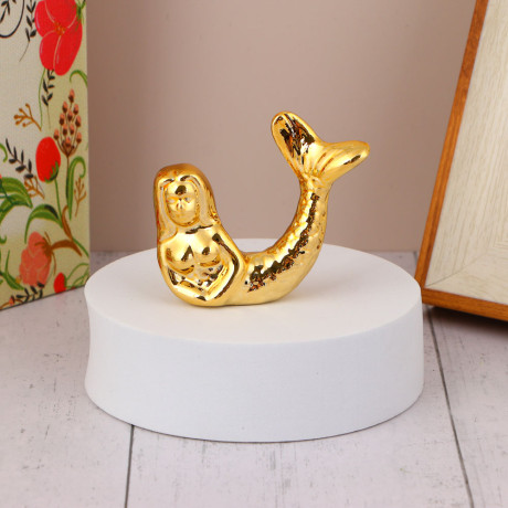 Фигурка декоративная Русалочка, 6,2x2x5,4 см, цвет золотой