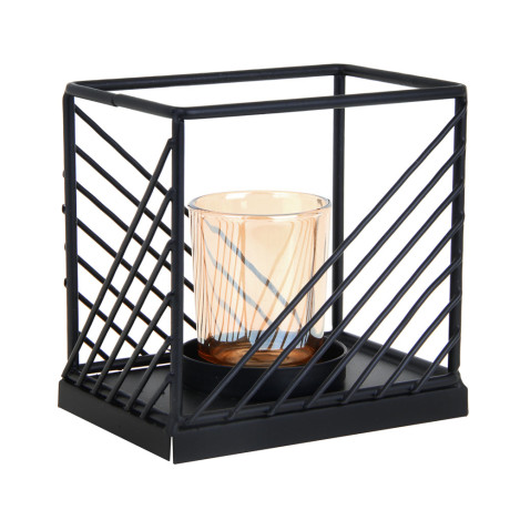 Подсвечник металлический со стеклянной чашей, 12х8х12 см