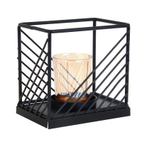 Подсвечник металлический со стеклянной чашей, 12х8х12 см