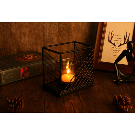 Подсвечник металлический со стеклянной чашей, 12х8х12 см