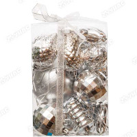Набор елочных украшений Т114-3 18шт Фигурки Серебро (50)