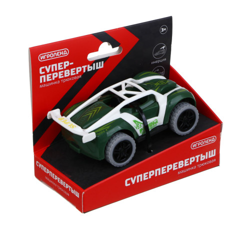 ИГРОЛЕНД Машинка трюковая "Супер перевертыш", инерция, ABS, 10,5х5,5х8,5 см, 8 диз