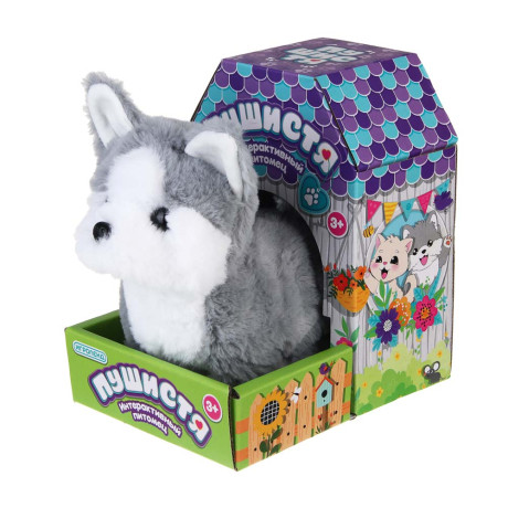 ИГРОЛЕНД Питомец интерактивный "Пушистя", PP, полиэстер, 16-20см, движение, звук, 2хАА, 4 дизайна