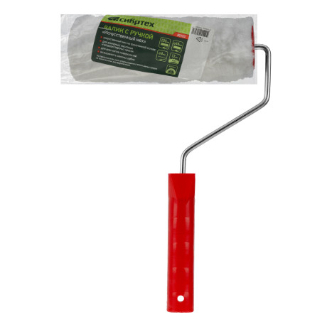 Валик "Искусственный мех", в сборе, 200 мм, D 48 мм, D ручки 6 мм, крепление шплинтом Сибртех