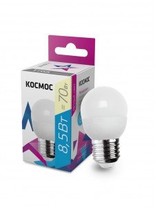 Космос шар  E27 8,5W (8W) (720lm) 3000K 2K матов. 82x45 LkecLED8.5wGL45E2730