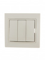 Lezard Мира выкл. СУ 3 кл. 10А крем. (корпус PC) 701-0303-109