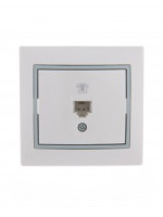 Lezard Мира роз. телеф. СУ 1 мест. бел. с серой вставкой (RJ11) (корпус PC) 701-0215-137