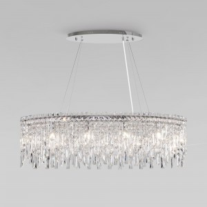 EUROSVET Люстра 10x40W E14 1000x350 60159/10 хром/ прозр. хрусталь Blitz Умный дом a065323