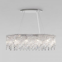 EUROSVET Люстра 10x40W E14 1000x350 60159/10 хром/ прозр. хрусталь Blitz Умный дом a065323