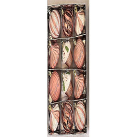 Набор елочных украшений LN36-K-7 5 см 12 шт Шары розовое золото