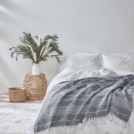 PROVANCE Нэви Плед хлопок 140х200см, синий