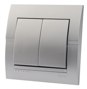 Lezard DERIY выкл. СУ 2 кл. 10А металлик серый