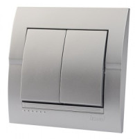 Lezard DERIY выкл. СУ 2 кл. 10А металлик серый