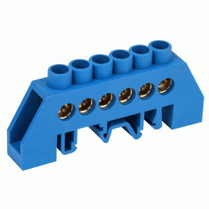 REXANT Шина N "Ноль" (нул.) на DIN-рейку 8х12мм 6 отв. 160A, инд.шк 11-2312