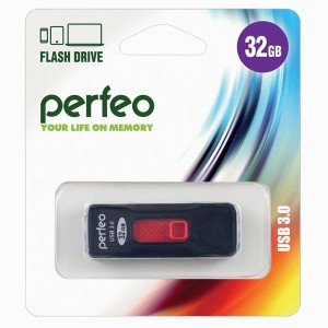 Флэш-диск USB 3.0 32Gb Perfeo Black S05 PF-S05B032