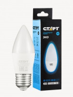 СТАРТ лампа св/д Свеча С37 E27 10W(800lm) 6500K 6K 107x38 матов пласт/металл холодный белый WS 17271