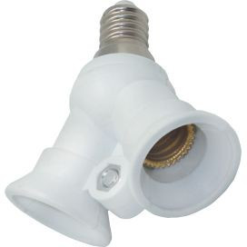 Ecola патрон-переходник с цоколя E14 на 2хE14 Белый F4T24WEAY (12!)
