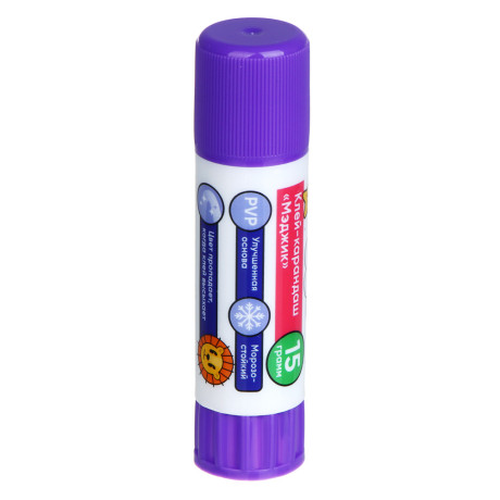 FLOMIK Клей-карандаш "Мэджик" на осн.PVP 15гр, с цветным индикатором