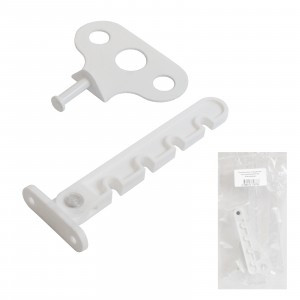 Ограничитель открывания окна (гребенка) белая Инд.упаковка+ШК (100) Кунгур